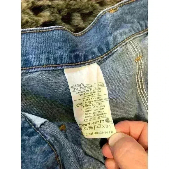 Carhartt Jeans Men's size 42x34, Dungaree fit Cargo Hammer Loop Carpenter Work - Picture 6 of 8